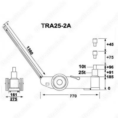 подкатной домкрат 25т